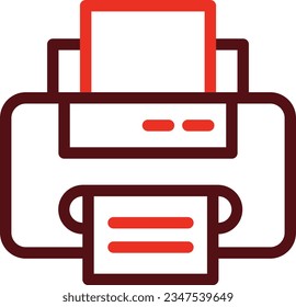 Printer Glyph Two Color Icon For Personal And Commercial Use.

