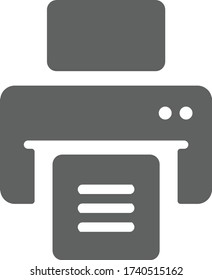 Printer gray icon, printing, print out document