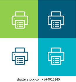 Printer green and blue material color minimal icon or logo design