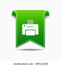 Printer Green Vector Icon Design