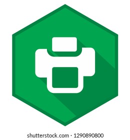  Printer green vector icon illustration