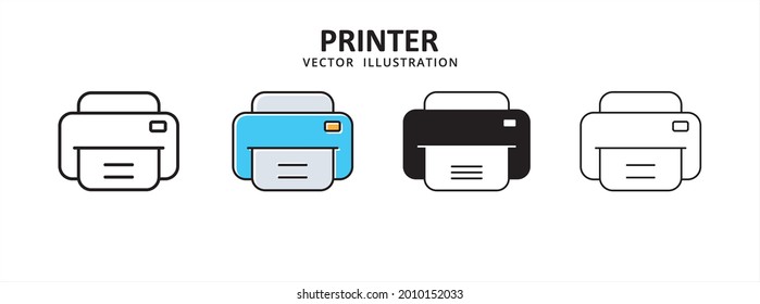 printer home and office work ware icon vector illustration simple flat line graphic design
