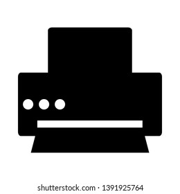 Printer Icon. Black Stencil Design. Vector Illustration.