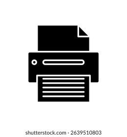 Printer icon. Black vector illustration.