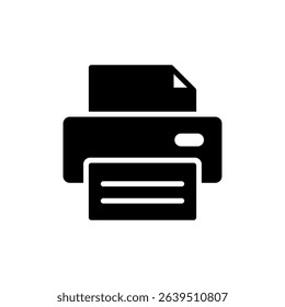 Printer icon. Black vector illustration.