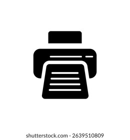 Printer icon. Black vector illustration.