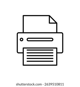 Printer icon. Black vector illustration.