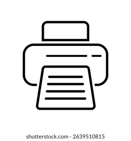 Printer icon. Black vector illustration.