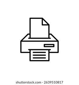 Printer icon. Black vector illustration.