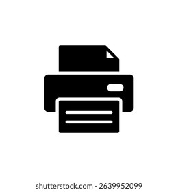 Printer icon. Black vector illustration.