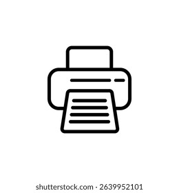 Printer icon. Black vector illustration.