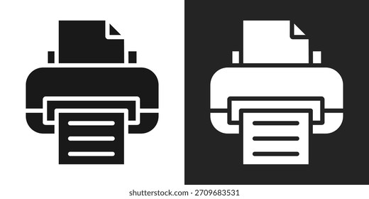 Icono De La Impresora En Estilo Glifo Blanco Y Negro
