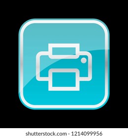 printer icon with blue color. vector illustration 
