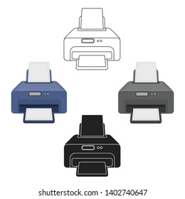 Printer icon in cartoon,black style isolated on white background. Typography symbol stock vector illustration.