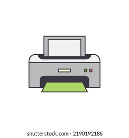 icono de impresora en color, aislado en fondo blanco 