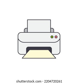 printer icon in color, isolated on white background 