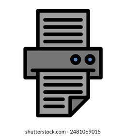 printer icon color or logo illustration outline black style