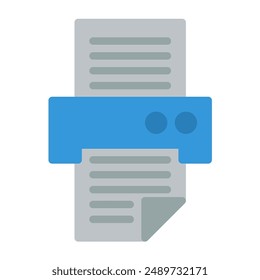 icono de impresora color o ilustración de logotipo color plano estilo azul	