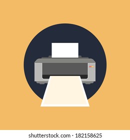 printer icon. colorful flat style vector illustration