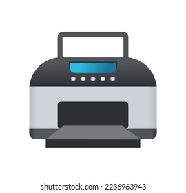 Printer icon. Computer printing device Desktop folder icons. New window customize shortcuts. Software hardware app sign. Machine UI device symbol. Vector illustration.
