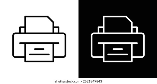 Druckersymbol, Konzeptstrich auf weißem Hintergrund