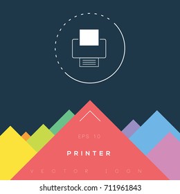 Printer icon design on modern flat background