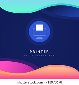 Printer icon design on modern flat background