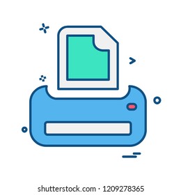 Printer icon design vector