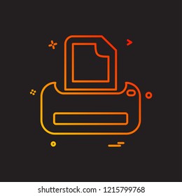 Printer icon design vector