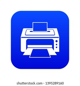 Printer icon digital blue for any design isolated on white vector illustration