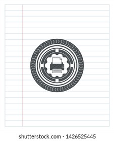 printer icon drawn with pencil strokes. Vector Illustration. Detailed.