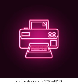 Printer icon. Elements of Media in neon style icons. Simple icon for websites, web design, mobile app, info graphics