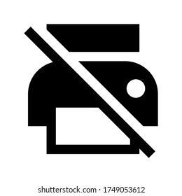 Printer icon. Fax icon vector. Print disable icon isolated on white background.