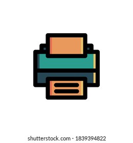 Printer Icon Filled Outline Business Illustration Logo Vector
