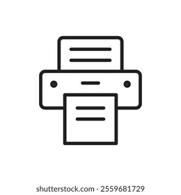 Printer icon Flat art in black and white isolated