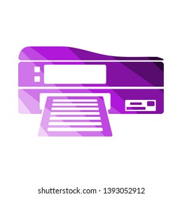Icono de impresora. Diseño de la escalera de color plana. Ilustración vectorial.