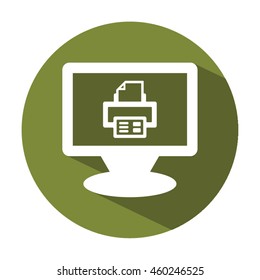 Printer  icon. Flat design.