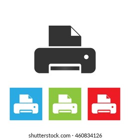 Printer icon. Printer flat logo isolated on a white background. Vector illustration.