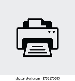 Printer icon flat style illustration