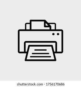 Printer icon flat style illustration