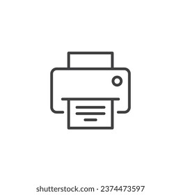 Printer icon in flat style. Office machine vector illustration on isolated background. Printout sign business concept.