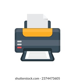 Printer icon in flat style. Office machine vector illustration on isolated background. Printout sign business concept.