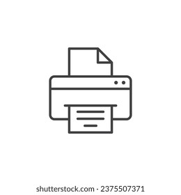 Printer icon in flat style. Office machine vector illustration on isolated background. Printout sign business concept.