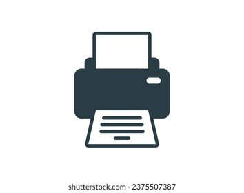 Printer icon in flat style. Office machine vector illustration on isolated background. Printout sign business concept.