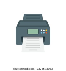 Printer icon in flat style. Office machine vector illustration on isolated background. Printout sign business concept.