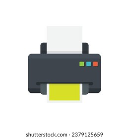 Printer icon in flat style. Office machine vector illustration on isolated background. Printout sign business concept.