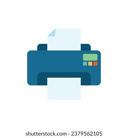 Printer icon in flat style. Office machine vector illustration on isolated background. Printout sign business concept.