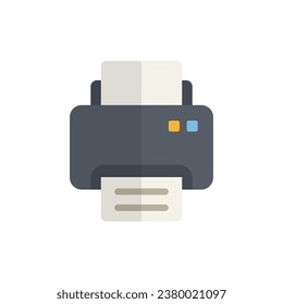 Printer icon in flat style. Office machine vector illustration on isolated background. Printout sign business concept.