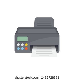 Printer icon in flat style. Office machine vector illustration on isolated background. Printout sign business concept.