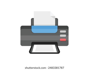 Printer icon in flat style. Office machine vector illustration on isolated background. Printout sign business concept.